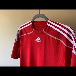 Adidas Red Athletic Short Sleeve